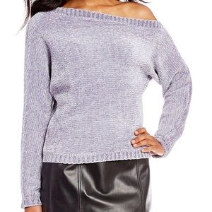 Purple off the shoulder sweater